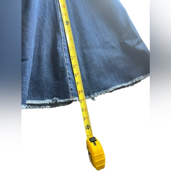 Home Folk Distressed Women's Dark Wash Blue Flare Jeans - Picture 10 of 14